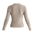 thumbnail image 4 of Tfken Tshirts For Women Long Sleeve Fall Slim Fit Tees Tops Casual T-Shirts Ladies Soft Clothes Outerwear Size M Beige, 4 of 5