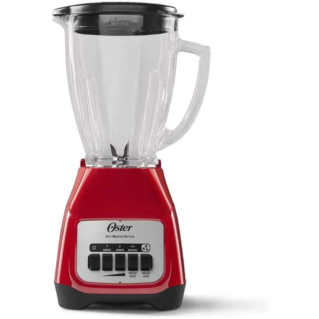 LICUADORA OSTER VASO VIDRIO COLOR ROJO 2 VEL BOTON (2110245)