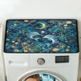 thumbnail image 5 of ZIATUBLES Dust Cover Pad for Washer Dryer Water Resistant Washing Machine Top Protector Mat for Laundry Room Home Multi Use Home Decor Accessories, 24 x 19.7 Inch, Dolphin Moon Floral Leaf, 5 of 7