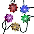thumbnail image 4 of Kurt Adler 15.7-Foot UL 20-Light Multicolor LED Clear Lotus Flower Light Set With Green Wire, 4 of 7