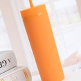 thumbnail image 2 of Drinking Straw Cup Colorful Plastic Simple Style Comfortable Hand Feeling Large Capacity Drinking Straw Bottle, 2 of 5