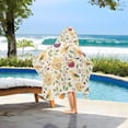 thumbnail image 3 of Yayeee Kids Hooded Towel with Hand Pockets Beach Soft Absorbent Bath Wrap 50 x 23.5 inch, Birds Tea Time, 3 of 5