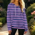 thumbnail image 2 of Levmjia Womens Hooded Sweatshirt Loose Striped Printed Long Sleeve Casual Pullover Hoodie Soft Comfortable Work Home Relaxation Daily Wear, 2 of 4