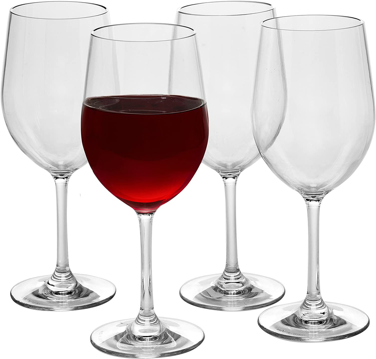 True Shatterproof Wine Glasses, Unbreakable Stemmed Clear  Plastic Cups for Outdoors, Parties, 21 Oz Set of 1: Glassware & Drinkware