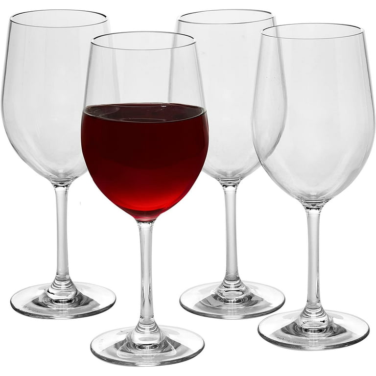 HAKEEMI Set of 12 Stemless Wine Glasses for Red White Wine, 15 oz, Crystal,  Dishwasher Safe