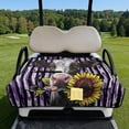thumbnail image 2 of Xixirimido Portable Golf Cart Seat Covers, Quilted Golf Cart Seat Towel Blanket with 4 Pockets Universal Fit for EZGO Club Car and More 2 Person Seats Carts, Cow Sunflower US Flag Purple, 2 of 8