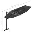thumbnail image 4 of vidaXL 4-Tier Parasol with Aluminium Pole Anthracite 3x3 m, 4 of 5