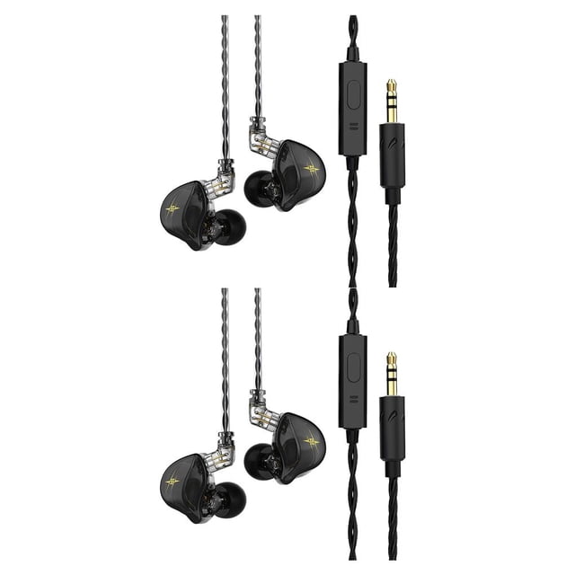 Cateissary Auriculares con cable para correr, Control de línea de teléfono inteligente, Pin de 0,75mm, auriculares estéreo portátiles para No.05 2Conjunto