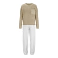 thumbnail image 5 of Womens Sweater Sets Usmixi Womens Knitted 2 Pieces Outfit Sets Casual Solid Pullover Sweater Top and Jogger Pant Lounge Set with Pocket Ladies Tracksuit Sets Under $5, 5 of 5