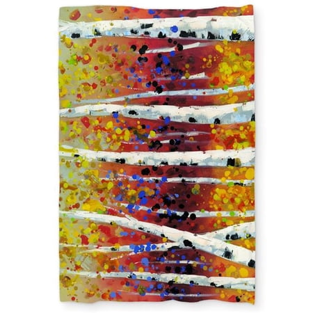Begin Home Decor C1DCTXLWA52QB4 Twin Extra Long Colored Birches Duvet Cover - Bedroom Trees Home Decor