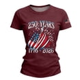 thumbnail image 5 of NMMUED American Flag Graphic 250 Years of Freedom 4th of July Shirts Women Patriotic T-shirt 1776-2026 Independence Day Summer Casual Womens Top Wine M, 5 of 6