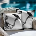 thumbnail image 4 of Throw Pillow Covers 16x16 Inch Set of 2 Crow Skull Halloween Decorative Pillow Covers Black Scary Bone Horror Cushion Cover Pillowcase for Sofa Couch Bed Home Decor, 4 of 9