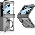 thumbnail image 2 of Built-in with Screen Protector Magnetic Case for Samsung Galaxy Z Flip 5 4 Compatible with Magsafe,Full Hinge Protection, Transparent Anti-Yellow Transparent Cover (Black,for Samsung Z Flip 4), 2 of 17