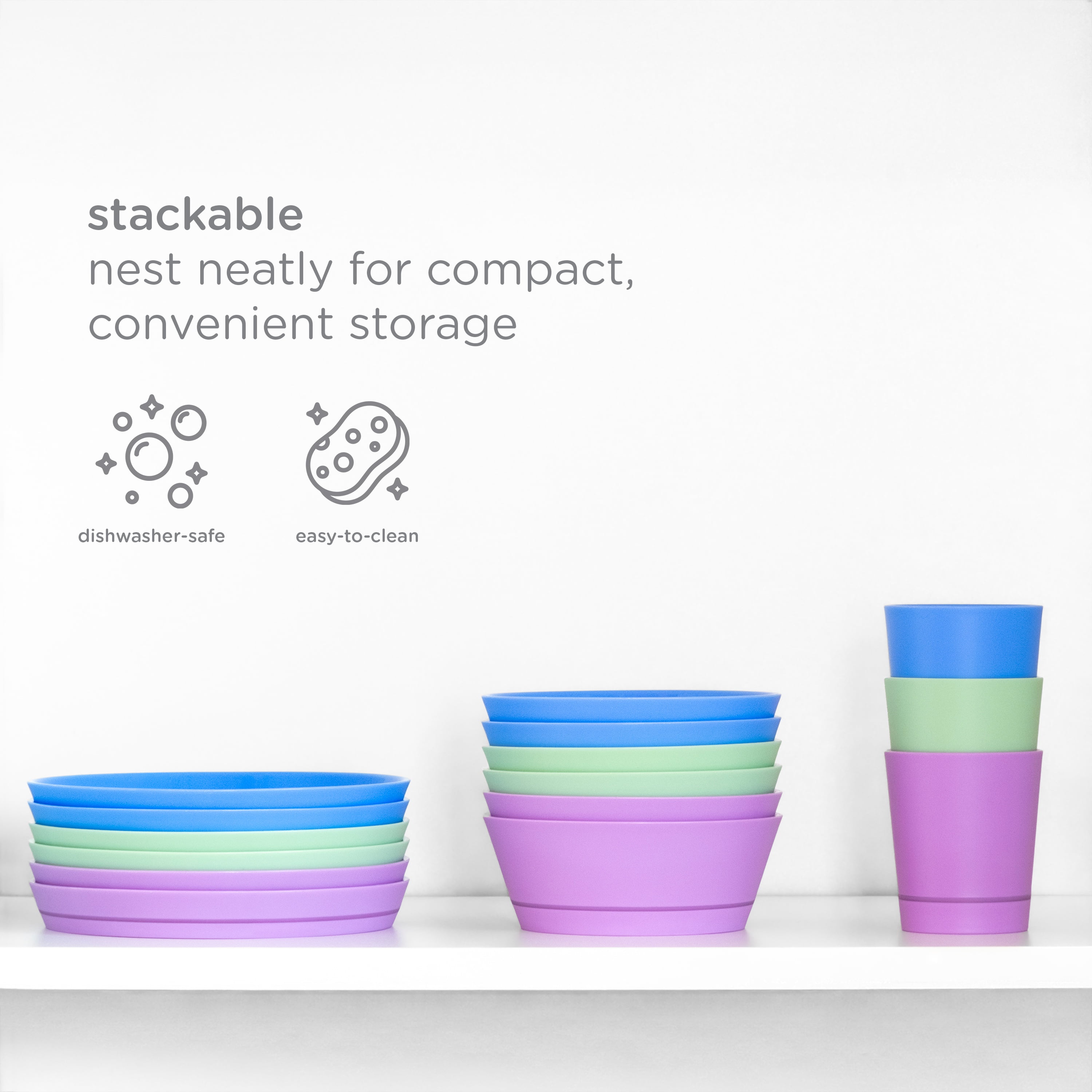 Ubbi Suction Plate Set with Interchangeable Suction Base for Babies and Toddlers, 2 Pack, Sugar Snap Green