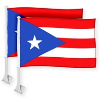 G128 2 Pack: Puerto Rico Puerto Rican Car Flag | 11x17 In | Double LiteWeave Pro Series Double Sided Printed 150D Polyester | Flagpole Included | Perfect for Festival Celebrations, Parades