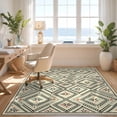 thumbnail image 3 of Design&I 8'x10' Washable Area Rug Snag-Free Farmhouse Symmetrical Border Interlocking Entryway Boho Bathroom for Dining Room, Large Office, Lounge, 3 of 7