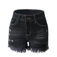 thumbnail image 5 of Jean Shorts for Women High Waisted Stretch Jean Short Stretchy Denim High-Waist Shorts Frayed Ripped Shorts With Pockets Pants, 5 of 6