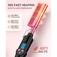 thumbnail image 4 of Hoson Electric Hot Comb, Straightening Comb for Wigs, Hot Comb Hair Straightener for American African Hair, 450F High Heat LCD Display with Dual Voltage, Pink, 4 of 6