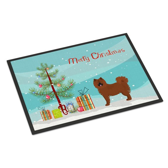 Carolines Treasures CK3454MAT Eurasier or Eurasian dog Christmas Tree Door Mat Indoor Rug or Outdoor Welcome Mat 18x27