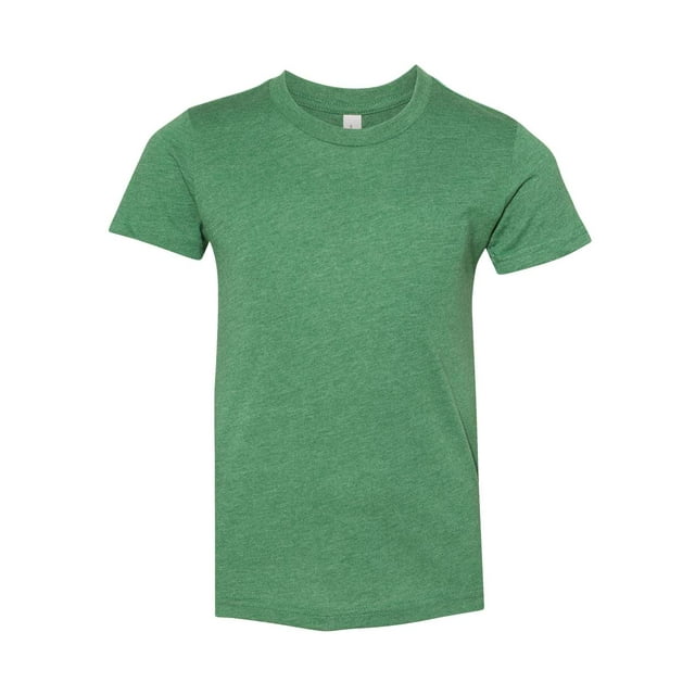 Bella Canvas T-Shirt en Jersey à Manches Courtes 3001Y, m, Vert Gazon Chiné
