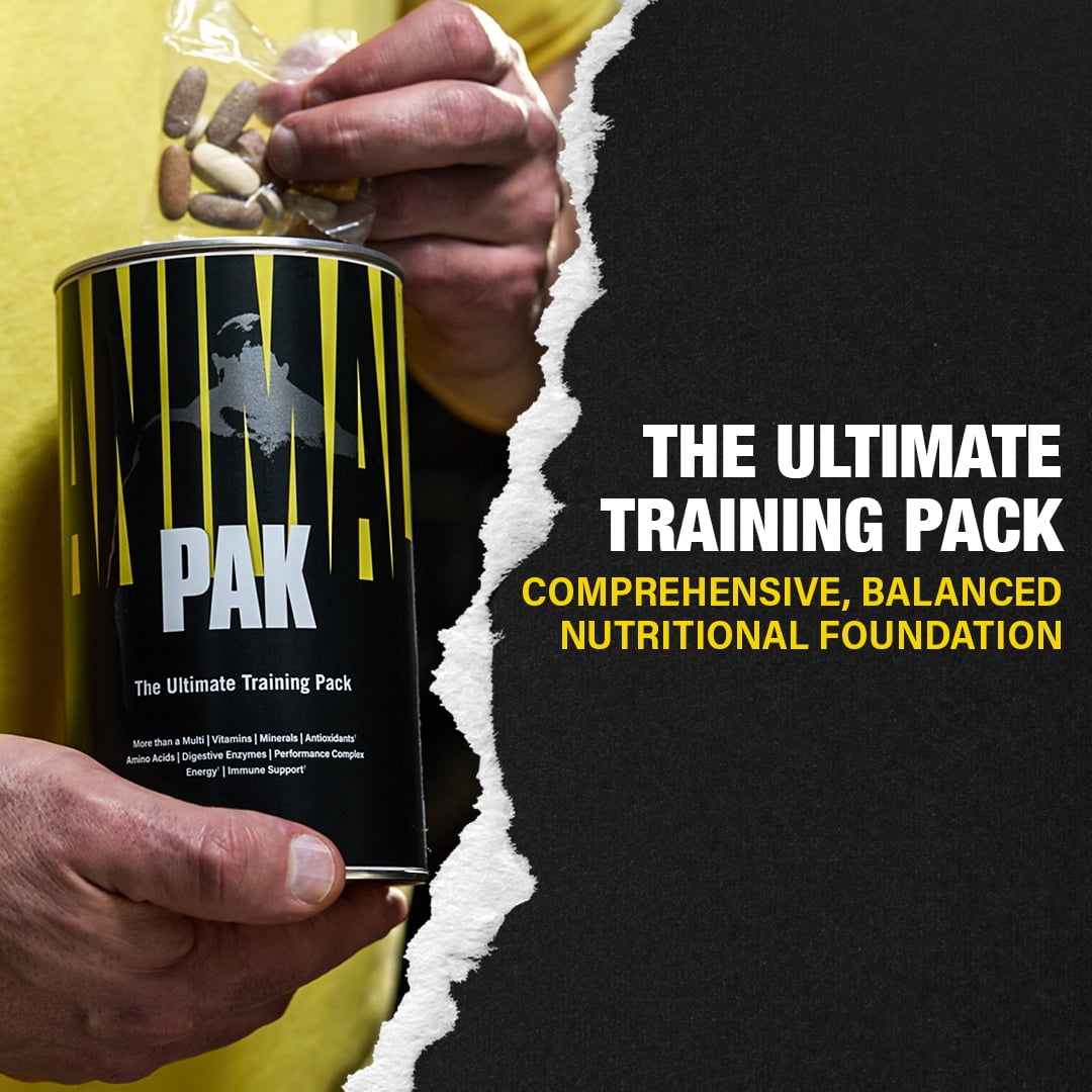 (2 pack) Animal Pak All-in-One Sports Nutrition Multivitamin for Men & Women – Zinc, Vitamin C, B, D, Amino Acids, 30 Packets