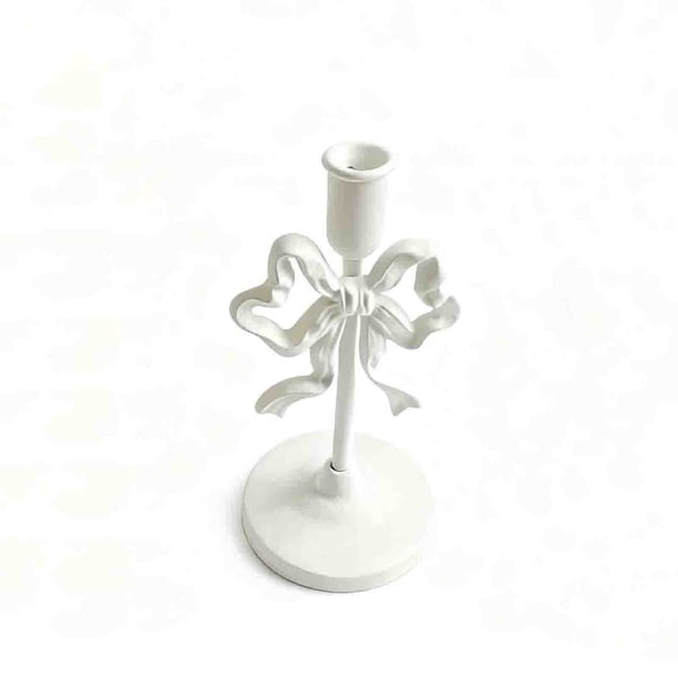 Decoraciones de la Mesa de Navidad Decoración Del Candelabro de Metal de Hierro, 7.68x3.94In Oro Rosa Metal Blanco a la Luz de las Velas Accesorios de la Cena Decoraciones de Navidad para el Hogar