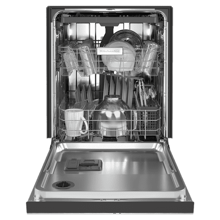 KitchenAid - 24" Front Control Built-In Dishwasher with Stainless Steel Tub, PrintShield Finish, 3rd Rack, 39 dBA - Stainless Steel