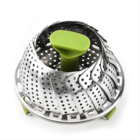 

1pc Stainless Steel Vegetable Steamer Basket Folding Steamer Insert