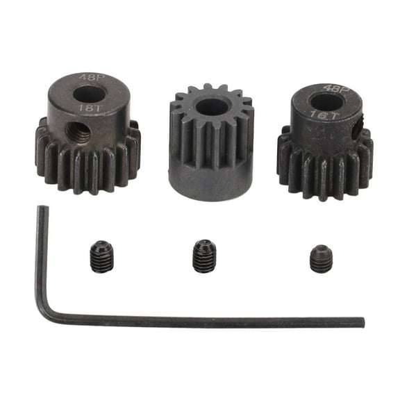 3Pcs RC Motor Pinion Gear 48P 14T 16T 18T Rustproof Powder Metallurgy 48P Pinion Gear Set for 1/10 RC 3.175mm Motor Gears RC Upgrade Part with Screwdriver