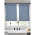 thumbnail image 2 of Blue Pure Color Sheer Curtains 45 Inch Length 2 Panels Set, Aesthetics Contemporary Luxury Voile Window Treatment Rod Pocket Small Kitchen Curtains Drapes for Bedroom 52"x45"x2, 2 of 7