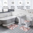 thumbnail image 6 of Red Flowers Bathroom Rugs Set Spring Watercolor Gradient Red Dandelion Floral Plant Non Slip Absorbent Soft Bath Mats 3 Piece Set with Bathroom Rug, U-Shaped Floor Mat, Toilet Seat Cover Large Size, 6 of 9