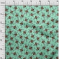 thumbnail image 3 of oneOone Viscose Jersey Mint Green Fabric Floral & Bee Dress Material Fabric Print Fabric By The Yard 60 Inch Wide, 3 of 7