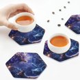 thumbnail image 6 of Bingfone Vintage Enchanted Forest Stag Gathering Leather Drinks Coasters with Set of 6,Suitable for Home Kitchen,Coffee Cup Coasters Home Gift, 6 of 7