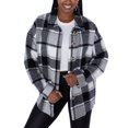 thumbnail image 2 of Women's Gameday Couture Gray Detroit Lions  Fieldside Fun Plaid Button-Up Overshirt, 2 of 3
