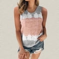 thumbnail image 2 of Womens Workout Tank Top Sleeveless Casual Tops Fashion Color Block Tie-Dye Crew-Neck 锛圫-5XL锛?ACTIVE, 2 of 3