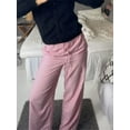 thumbnail image 3 of Women Y2k Striped Pants Stripes Print Straight Wide Leg Lounge Pants High Waist Drawstring Trousers Pajama Pants, 3 of 7