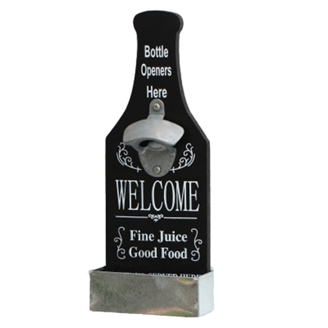 Forma de botella de metal única Gancho para colgar en la pared Barra de montaje Cerveza Tapa de copa de vino Abrebotellas Herramienta de cocina Inevent JJ19999-02B