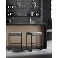 thumbnail image 4 of Bar Stools Set of 2, Counter Height Bar Stools, Synthetic Leather with Stitching, 26-Inch Tall, Dove Gray, 4 of 9