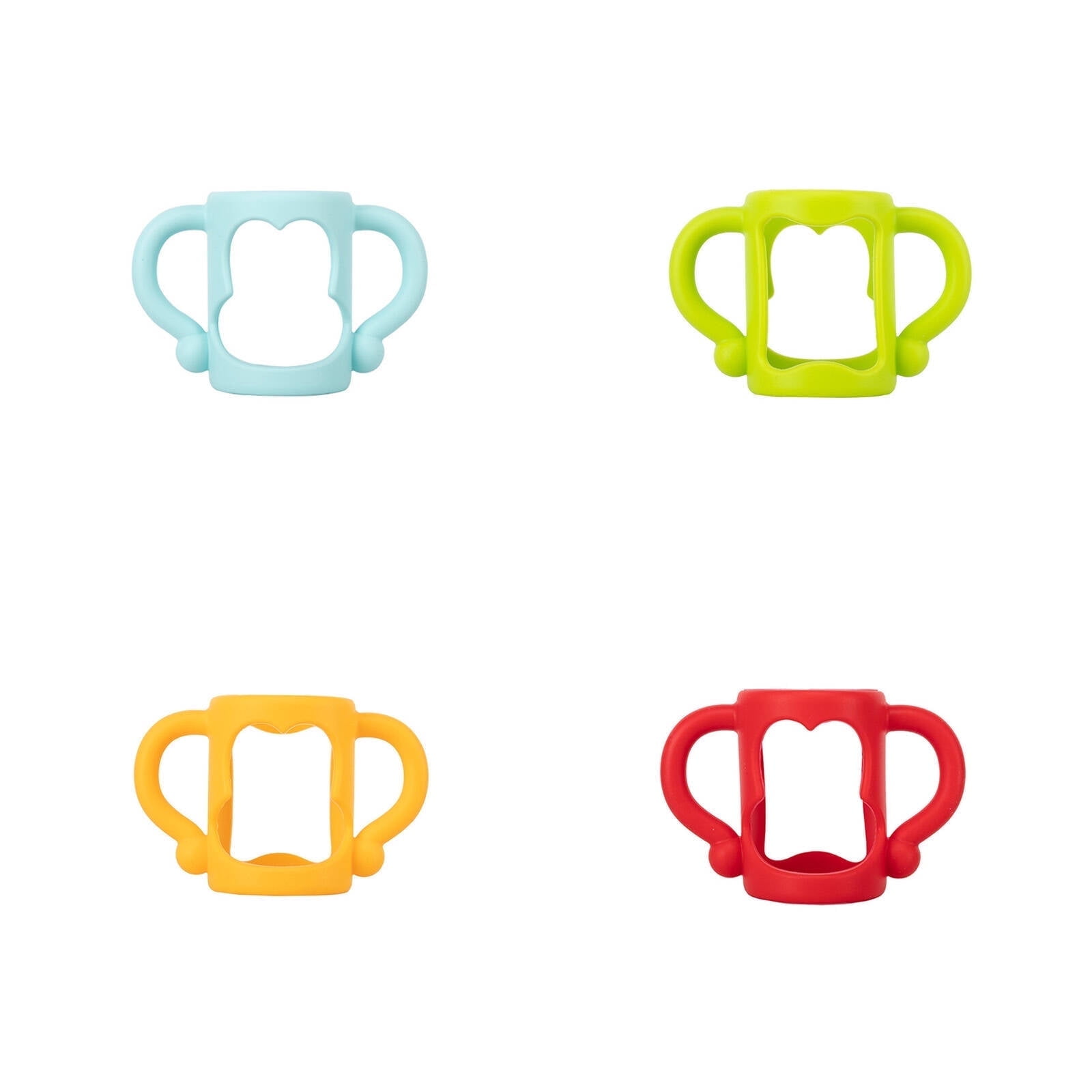 ACDANC 4Pcs Universal Baby Bottle Handles, Soft Silicone Milk Bottle Grips, Baby Feeding Accessories for Travel and Home, Multicolor