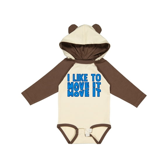 Inktastic I like to move it move it Boys or Girls Long Sleeve Baby Bodysuit