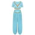 thumbnail image 3 of Aislor Women 2-piece Belly Dancing for Rave Party Shiny Sequin Tassel Outfits Sky Blue M, 3 of 7