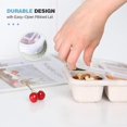 thumbnail image 3 of Boîtes à goûter par lot de 4, boîtes bento à 4 compartiments pour enfants et adultes, boîtes à lunch avec séparateurs pour l'école (vert/bleu/rose/blanc), 3 of 5