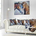 thumbnail image 3 of Designart Brown Amorous Horses - Animal Throw Pillow - 16x16, 3 of 5