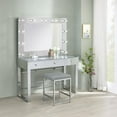 thumbnail image 2 of Dtwnek Upholstered Square Vanity Stool for Home, Bedroom, Light Gray, 2 of 5