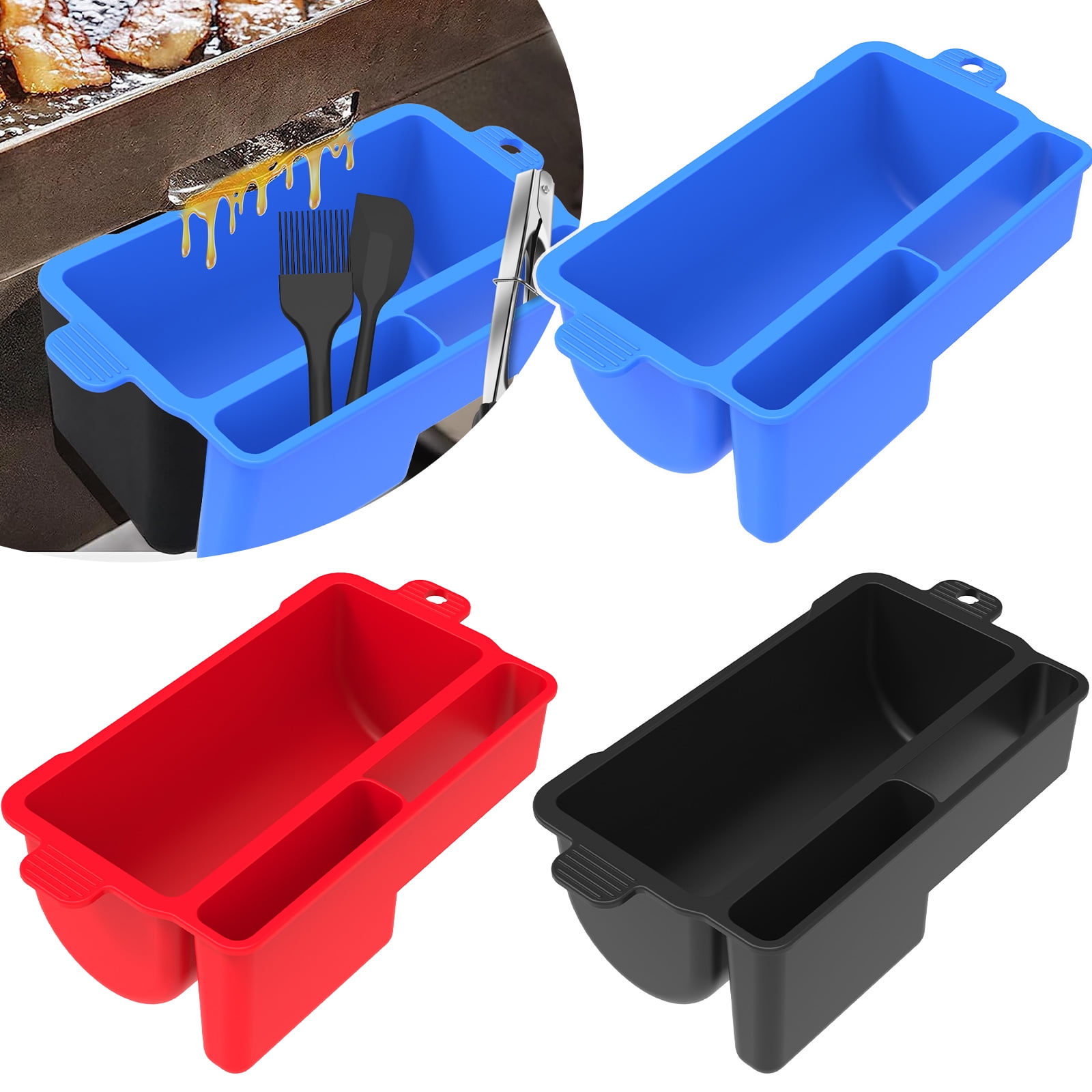 kitwin 3 Pack Silicone Grease Cup Liners for Blackstone Grill, Heat