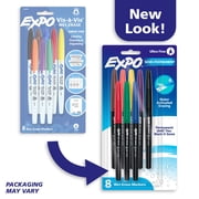 EXPO Wet Erase Markers, Assorted Colors, Ultra Fine Tip, 8 Count