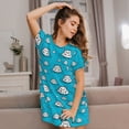 thumbnail image 3 of Gukieu Hippo In Water Head Print Women's Nightgown, A-line Round Neck Short-sleeved Nightgown Pajamas Home Wear Suitable for Home and Outing, 3 of 6