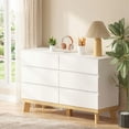 thumbnail image 2 of 6-Drawer Dresser,White Double Dresser,Wood Storage Cabinet for Living Room,Chest of Drawers for Bedroom,White02, 2 of 7