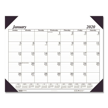 Wildlife Desk Pad Calendar - Recycled Workstation-Size One-Color Monthly Desk Pad Calendar, 18 1/2 x 13, 2019