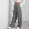 thumbnail image 2 of FUNUONY Womens Wide Leg Sweatpants High Waisted Baggy Lounge Pants Drawstring Athletic Joggers with Pockets Athletic Pants for Women Baggy Sweatpants for Women Palazzo Pants for Women Casual Gy2 L, 2 of 7